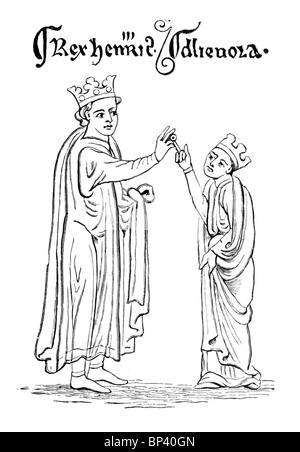 Schwarz und weiß-Abbildung; Die Ehe von König Henry III von England Eleanor von Provence; Beleuchtung von Matthew Paris Stockfoto