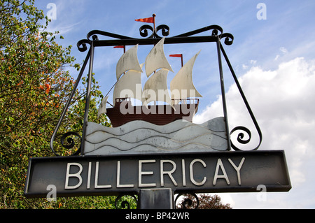 Ortsschild, Billericay, Essex, England, Vereinigtes Königreich Stockfoto