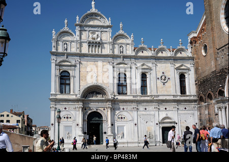 Venedig, Italien, Fassade Scuola Grande di San Marco heute als Krankenhaus verwendet, nur redaktionell. Stockfoto