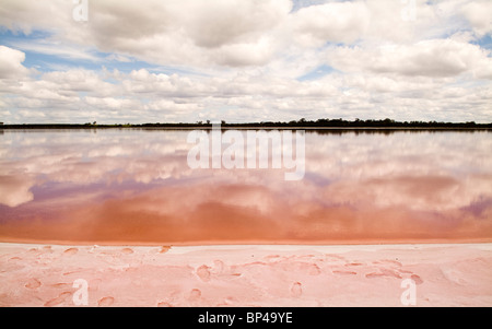 Die bemerkenswerte Salzsee, Pink Lake, unweit von Dimboola, Australien. Stockfoto