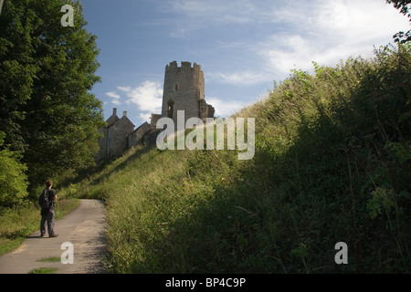 Eine zerstörte Turm in Farleigh Hungerford Castle, Somerset, UK Stockfoto