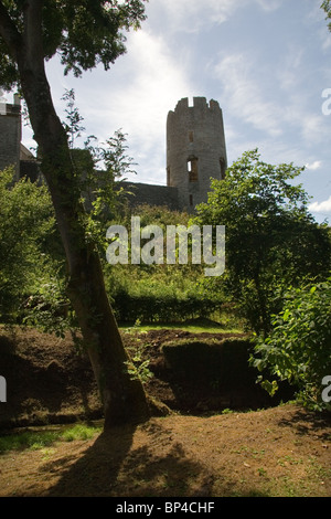 Eine zerstörte Turm in Farleigh Hungerford Castle, Somerset, UK Stockfoto