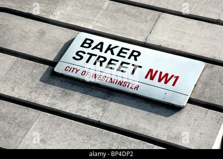 Straßenschild der Baker Street, London Stockfoto