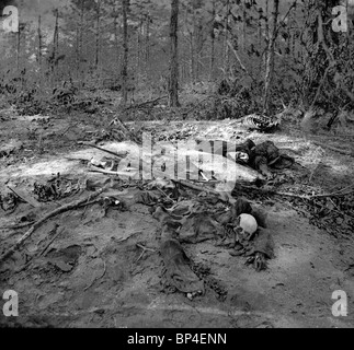 Cold Harbor, Virginia, Nähe. Unbegrabene Toten auf dem Schlachtfeld bei Gaines Mill 1865 während USA Bürgerkrieg Stockfoto