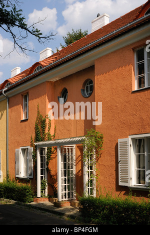 Die Gartenstadt Falkenberg, Gartenstadt Falkenberg, Tinte Box Kolonie, UNESCO-Weltkulturerbe. Akazienhof, Berlin, Deutschland, Europa. Stockfoto