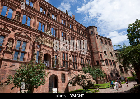 Historische Sehenswürdigkeiten Heidelberger Schloss, Baden-Württemberg Deutschland, Reiseziel, romantische mittelalterliche Renaissance, Gotik, Geschichte Stockfoto