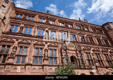 Historische Sehenswürdigkeiten Heidelberger Schloss, Baden-Württemberg Deutschland, Reiseziel, romantische mittelalterliche Renaissance, Gotik, Geschichte Stockfoto