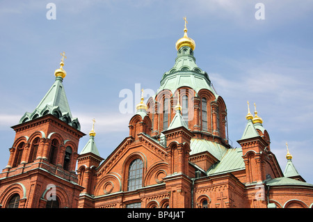 Kathedrale von Uspenski, Halbinsel Katajanokka, Stadt Helsinki, Republik Finnland Stockfoto