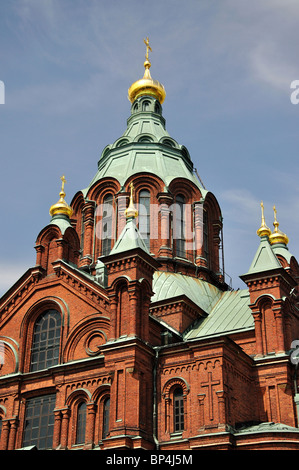 Kathedrale von Uspenski, Halbinsel Katajanokka, Stadt Helsinki, Republik Finnland Stockfoto