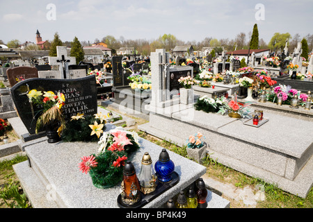 Friedhof.  Gmina Przylek, Zwolen Grafschaft, Polen. Stockfoto