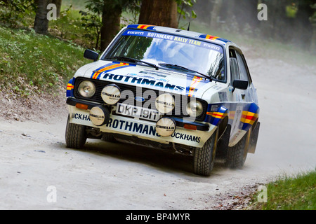 1979 Ford Escort Mk2 RS1800 Rallye Auto mit Fahrer Andrew Haddon auf der 2010 Goodwood Festival of Speed, Sussex, England, UK. Stockfoto