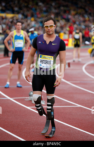 Oscar PISTORIUS, 400m B Wärmeregelung Aviva London Grand Prix, Crystal Palace, London.  August 2010. Stockfoto