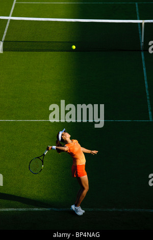 Ayumi Morita Japan im Kampf gegen Arina Rodionova Russlands Samstag, 12. Juni 2010. AEGON International 2010 Stockfoto