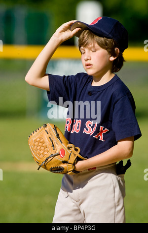 Porträt der 12-jährige junge Baseballspieler. Stockfoto