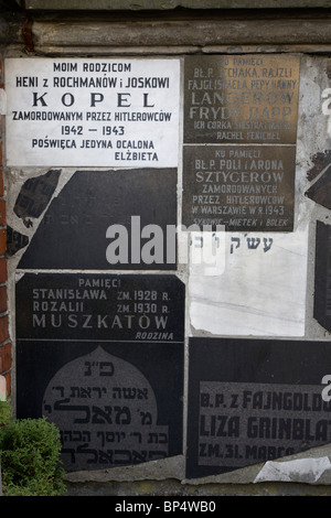 Grabsteine der Juden durch die Nazis 1942-1943 getötet. Der jüdische Friedhof in Okopowa Straße. Warschau-Polen Stockfoto