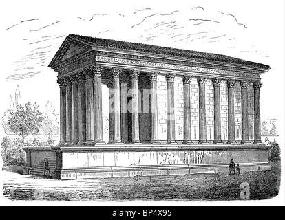 Maison Carrée, antiken Tempel in Nîmes, Frankreich Stockfoto