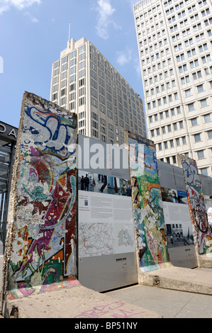 Reste der Berliner Mauer Potsdamer Platz, Berlin Deutschland Deutschland Europa Stockfoto