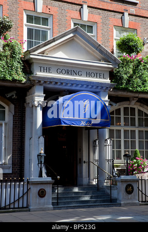 Gelegen in der Nähe von Buckingham Palace ist das sehr beliebte Goring Hotel, zentral für alle Annehmlichkeiten und Attraktionen. Stockfoto