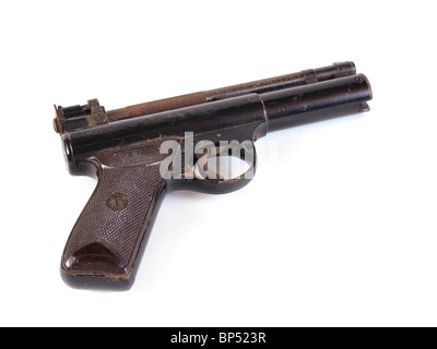 Alter Hase Gewehr auf einem weißen Hintergrund. Stockfoto