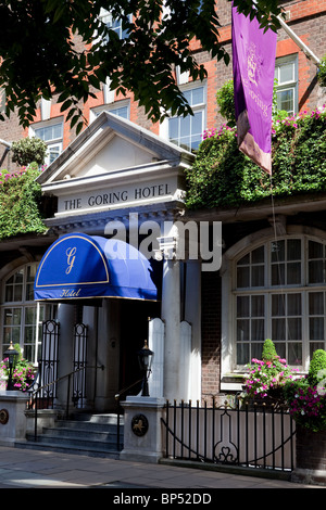 Goring Hotel WestminsterMain Eingang zu den sehr beliebten Goring Hotel in Beeston Place in der Nähe von Buckingham Palace in London. Stockfoto