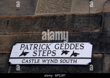 Patrick Geddes Schritte, Schloss Wynd South, Edinburgh Stockfoto