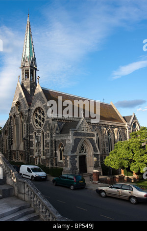 Den Turm der Kapelle in Harrow School erstklassige Einrichtungen im Norden Londons in Abend Sonnenlicht getaucht. Stockfoto