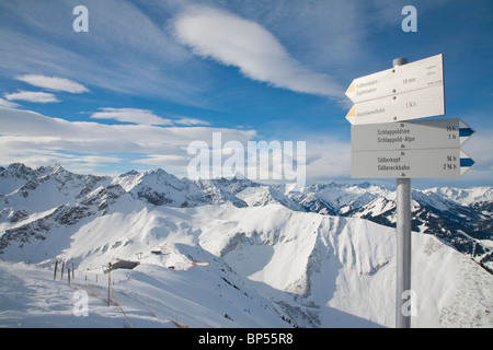 WEGWEISER, FELLHORN-BERG, IN DER NÄHE VON OBERSTDORF, ALLGÄU, BAYERN, DEUTSCHLAND Stockfoto