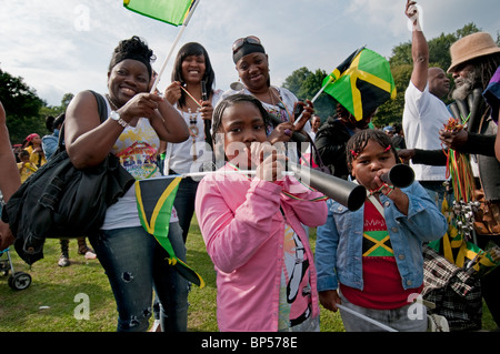 Westindische jamaikanischen Familientag im Crystal Palace Park South London Stockfoto