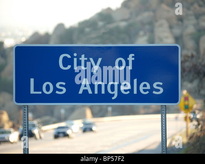 Los Angeles City Limit Zeichen in Chatsworth, Kalifornien. Stockfoto