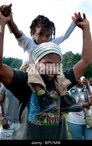 Westindische jamaikanischen Familientag im Crystal Palace Park South London Stockfoto