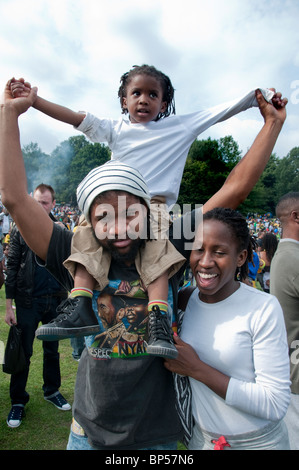 Westindische jamaikanischen Familientag im Crystal Palace Park South London Stockfoto