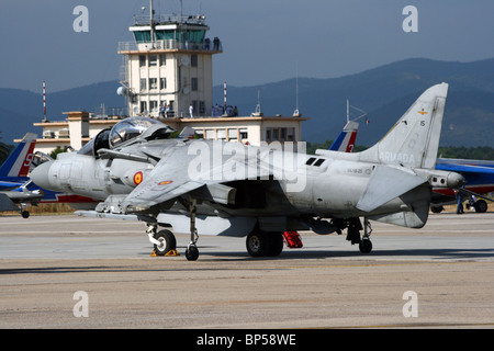 Spanische Marine AV-8 b Harrier Kampfjet in der französischen Marine base Hyeres. Stockfoto