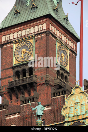 Dänemark, Kopenhagen, Rathaus, Architektur Detail, Stockfoto