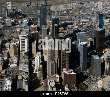 Blick über die Skyline von Downtown Dallas Texas Stockfoto