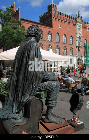 Dänemark, Fünen, Odense, Rathaus, Hans Christian Andersen Statue, Stockfoto