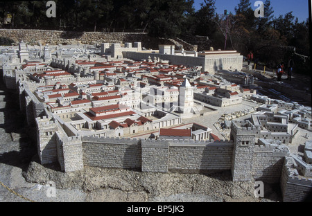 4033 ALLGEMEINE BLICK AUF JERUSALEM IN DER ZEIT DES KÖNIGS HERODES. Das Land Kanaan Modell Stockfoto