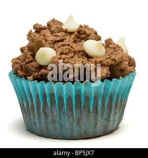 Hausgemachte Schokolade Cupcake mit weißer Schokolade Dekoration fallen. Stockfoto