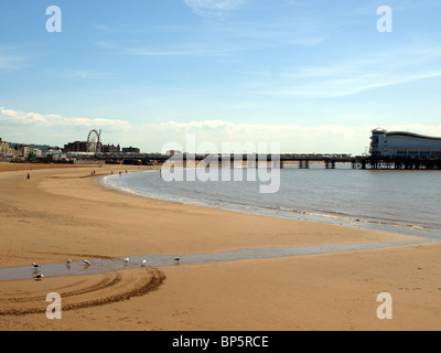 Der Strand von den Damm in Weston-Super-Mare, Somerset, UK. Stockfoto