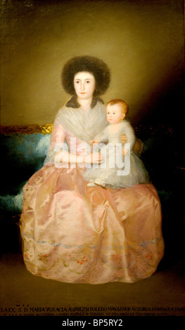 Condesa de Altamira und ihrer Tochter, María Agustina, 1787 – 1788, von GOYA Stockfoto