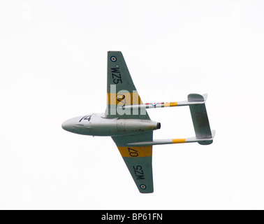 Eine de Havilland Vampire T11 (WZ507) auf der Airshow Airbourne, Eastbourne, East Sussex, UK Stockfoto