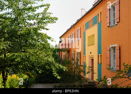 Die Gartenstadt Falkenberg, Gartenstadt Falkenberg, Tinte Box Kolonie, UNESCO-Weltkulturerbe. Berlin Treptow, Deutschland, Europa. Stockfoto