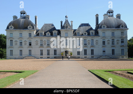 Die Südfassade von Schloss Tscherveny in der Loir et Cher Departement Frankreichs. Stockfoto