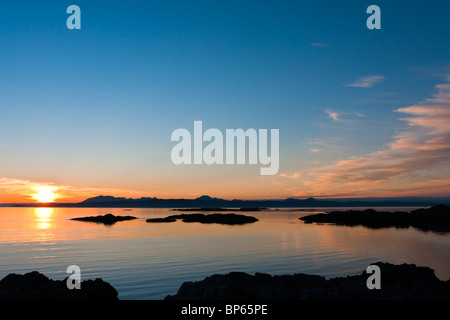 Sonnenuntergang über den Punkt of Sleat auf der Isle Of Skye Stockfoto