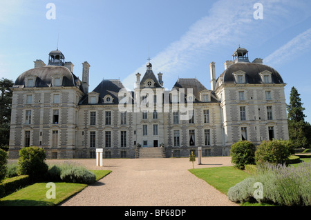 Die Nordfassade des Schlosses Tscherveny in der Loir et Cher Departement Frankreichs. Stockfoto