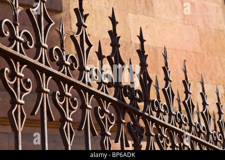 Salamanca, Provinz Salamanca, Spanien. Dekorative schmiedeeisernen Zaun Stockfoto