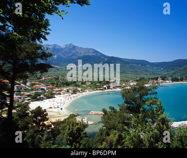 Malerische Aussicht auf Skala Potamias ein beliebter Ferienort auf der Insel Thassos Stockfoto