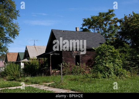 Freie und Ausgebrannten Wohnung Detroit Michigan USA Stockfoto