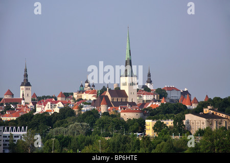 Blick auf die Altstadt Stadt vom Hafen, Tallinn, Harjumaa, Estland Stockfoto