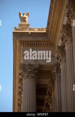 Niedrigen Winkel Detail der Fassade des Kapitol, Washington DC, USA Stockfoto