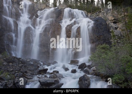 Tangle Creek Falls im Jasper-Nationalpark, Rocky Mountains, Kanada Stockfoto